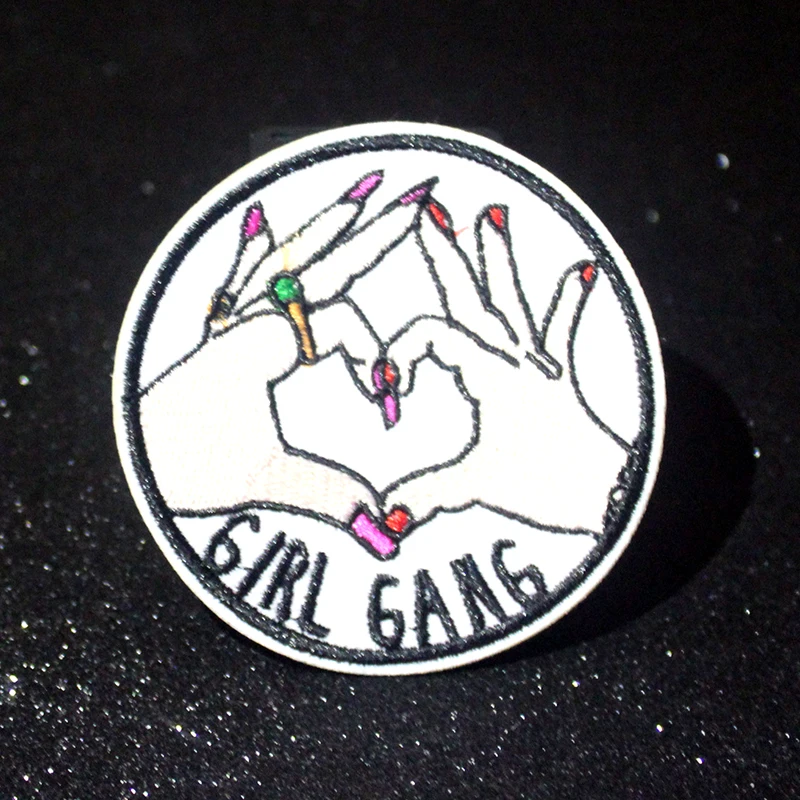 

Punk Gesture Patch on Clothes Iron-on Clothing Patches DIY Embroidered Patches for Clothes StickersSkull Patch Applique Stripe F