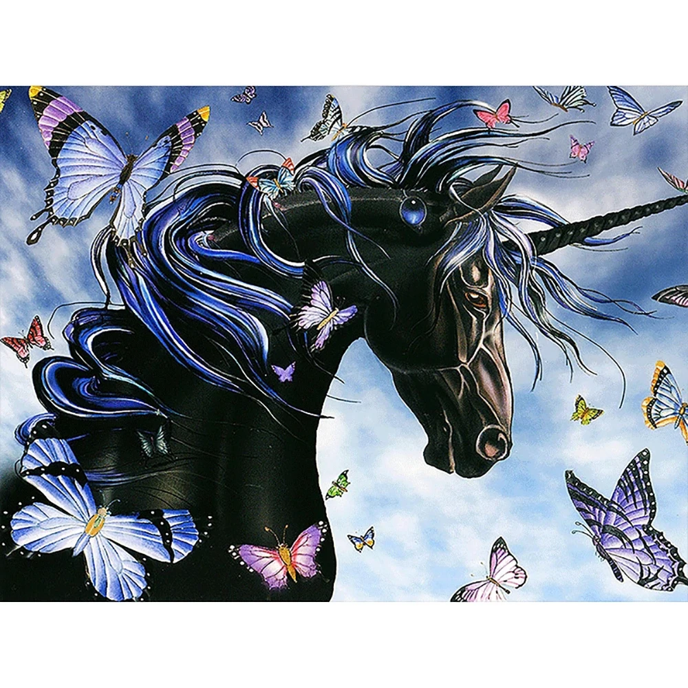 

New 5d diamond embroidery kits cross-stitch Black Unicorn home decor diamond painting mosaic diy pcitures paint needlework KBL