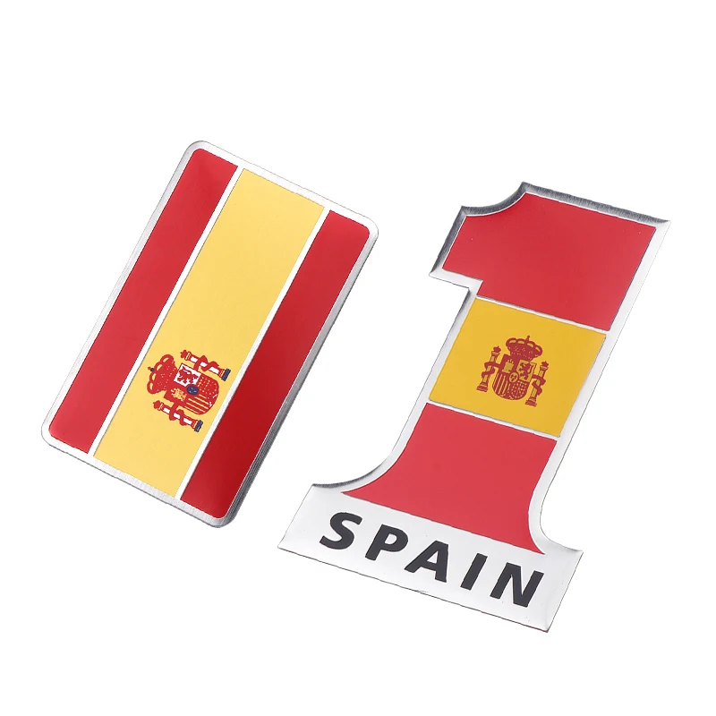 

Car Styling 3D Aluminum Car Accessories Spain National Flag Sticker Emblem Motorcycle Decal For Yamaha Piaggio Vespa Ford Harle