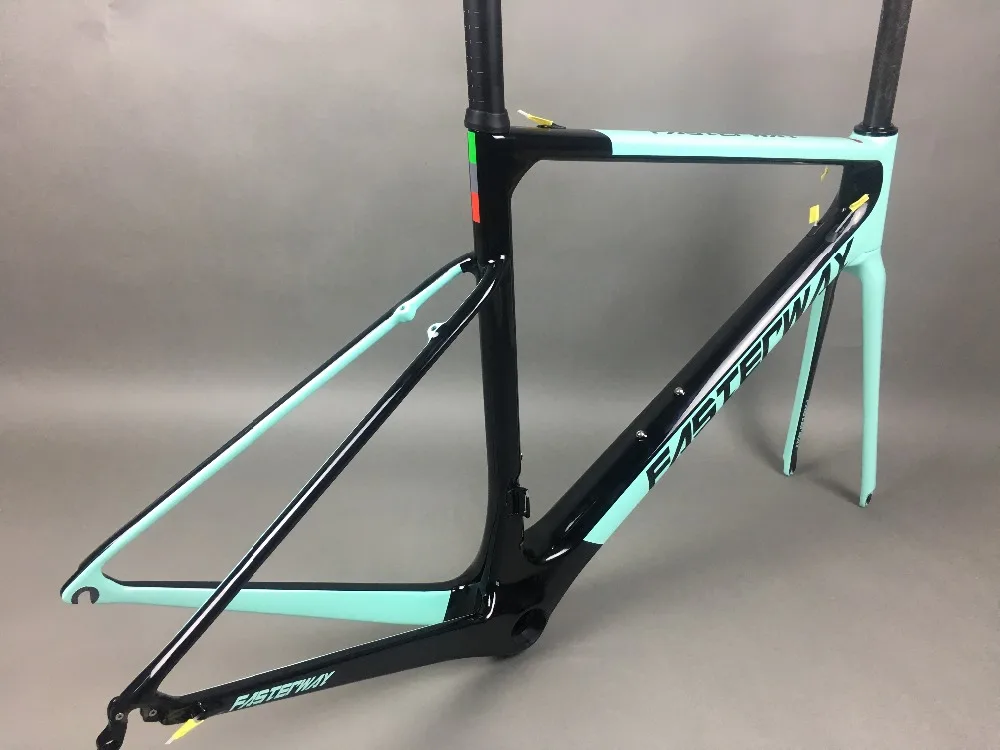 Flash Deal light blue 2018 TAIWAN FASTERWAY classic carbon road frameset UD weaves carbon bike frame:Frameset+Seatpost+Fork+Clamp+Headset 14