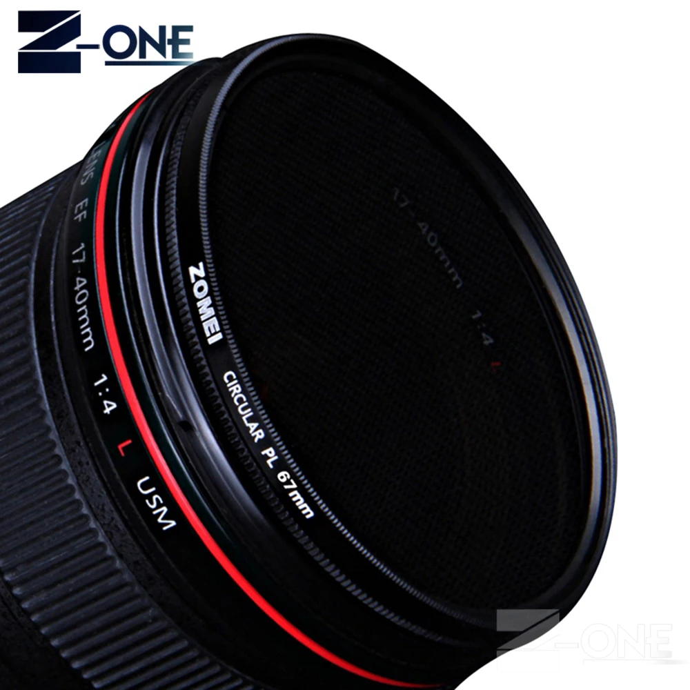 Zomei 49 мм/52 мм/55 мм/58 мм/62 мм/67 мм/72 мм/77 мм/82 мм CPL круговой поляризатор поляризационный фильтр для объектива камеры Canon Nikon sony