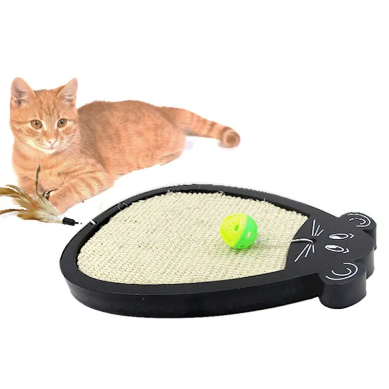 

Cat Kitten Scratch Board Pad With Feather And Bell Ball Sound Scratcher Bed Mat Claws Care Toy For Pet Cat Training Cat Toy