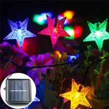 23ft 50 светодиодов Звездный Солнечный садовый светильник, водонепроницаемый Рождественский Звездный светильник, светильник s для газона, патио, окна, комнаты, украшения