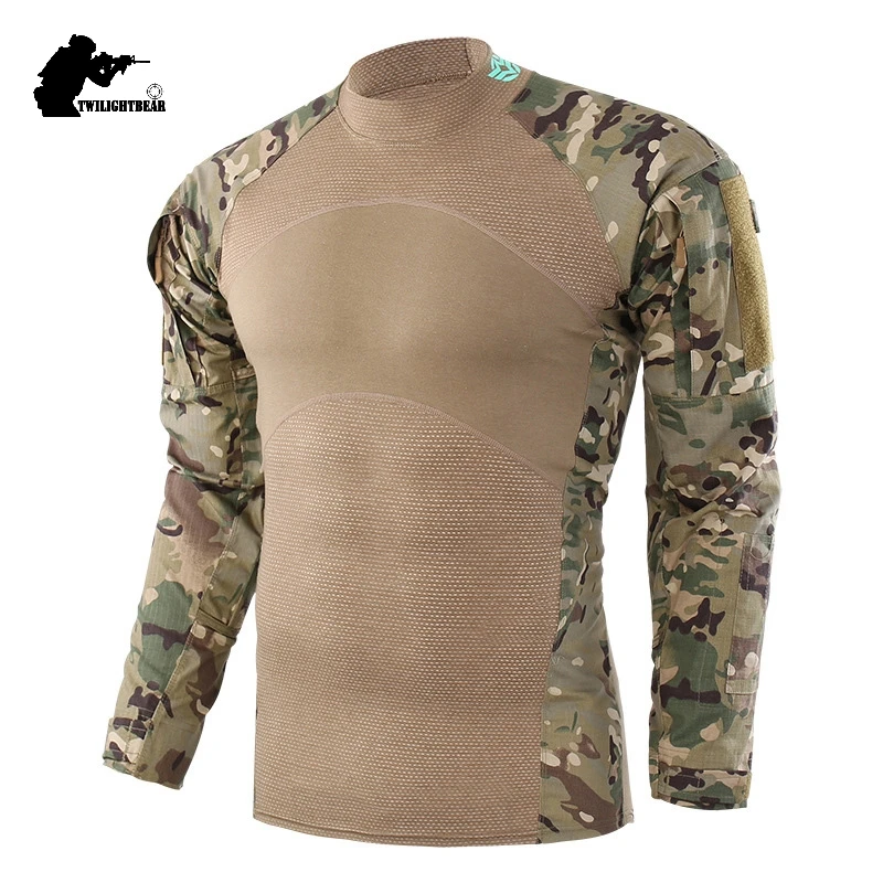 

Military Mens Camouflage Tactical T Shirt Long Sleeve Brand Cotton Generation III Combat Frog Shirt Men Training Shirts BF656