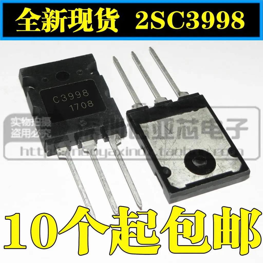 10pcs/lot New 2SC3998 C3998 High Power Transistor for Ultrasound 25A/1500V TO-3P