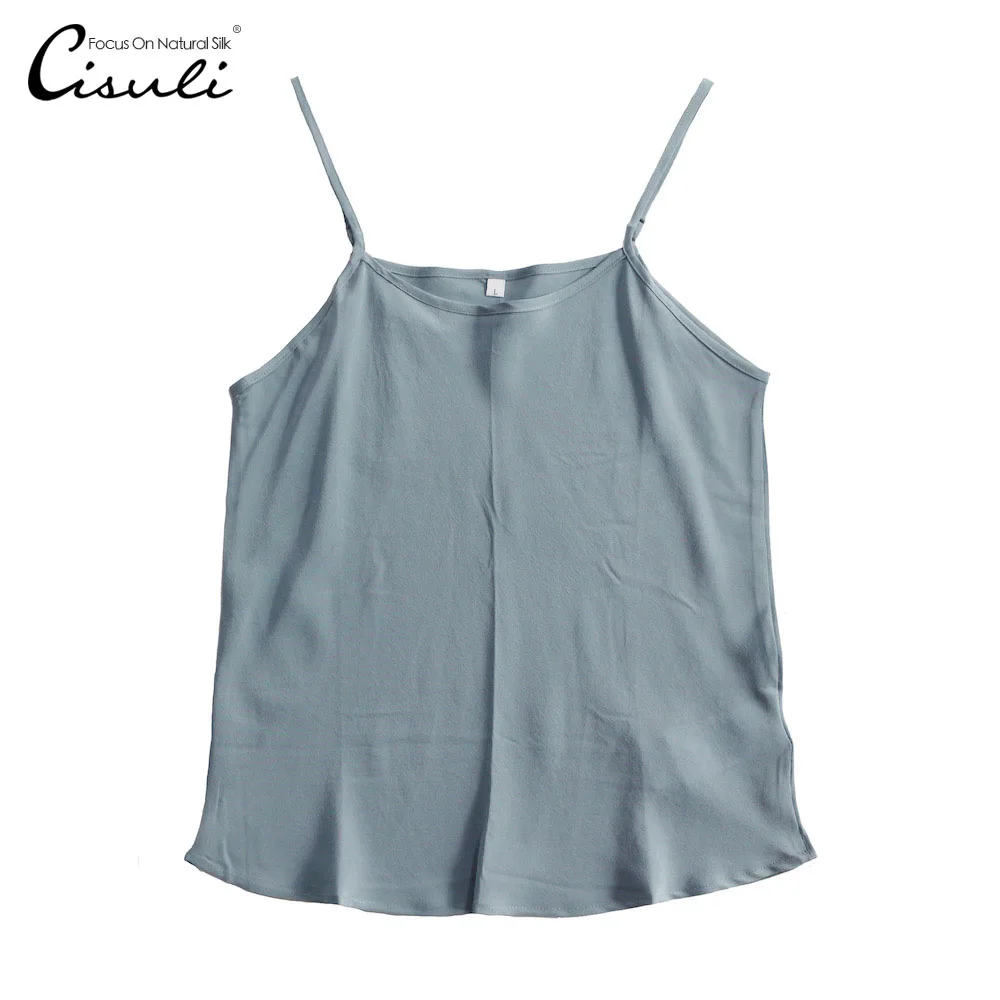 

CISULI 100% Silk Camisole With Adjustable Strap Matt Color Crepe Silk Fabric Natural Mulberry Silk Update New Desigual