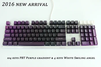 

MP 104 Keys Thick PBT Purple Gradient Double Shot Backlight Keycap OEM Profile For Wired USB Mechanical keyboard