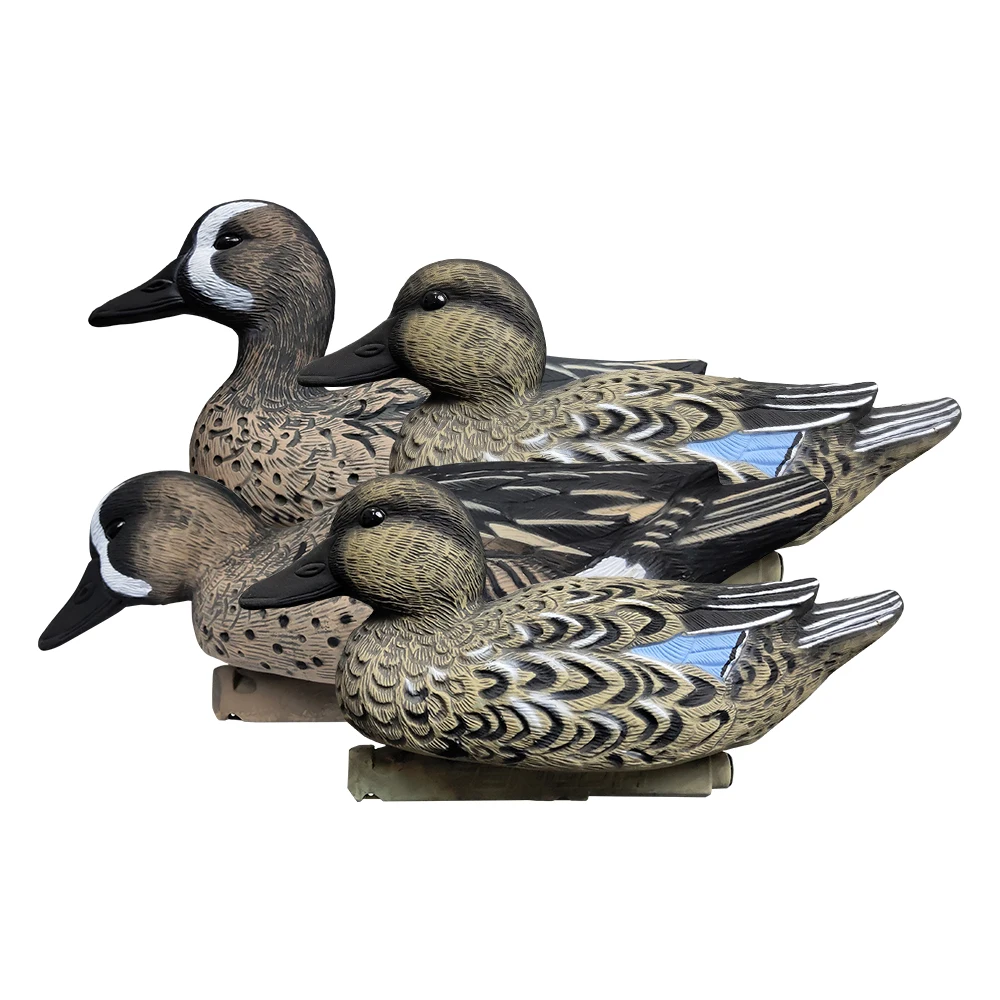 

4 pcs Duck Decoy Hunting Decoys Plastic 3D Hunting Game Waterfowl feeder Blue-Winged Garden Home Decoration Hunter For Hunting