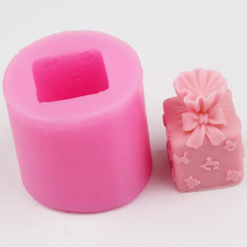 

Gift box mould silicone soap mould cake decoration tool Handmade Soap Silicone Mold