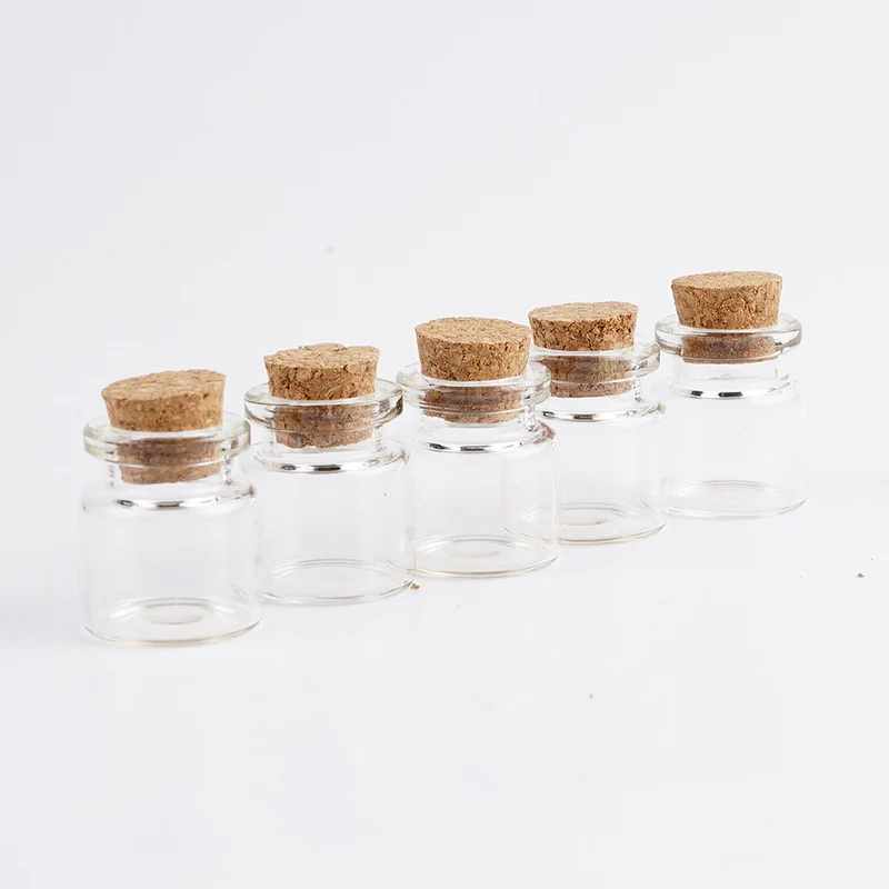 5 قطعة/الوحدة الزجاجات 22x28mm صغيرة صغير واضح الزجاج كورك زجاجات قوارير 4 ml الزجاجات حاويات الزفاف الديكور MD686