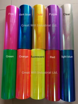 

12 Rolls Chameleon Headlight Film Car Taillight Fog Light Vinyl Neo Chrome Headlamp Wrap with 10 color Available Free Ship