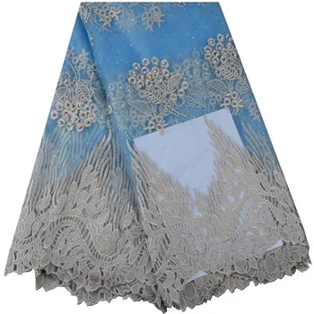 

2018 Free Shipping Latest African Tulle Lace Fabric High Class African Lace Fabric With Stones Lace Material For Bridal Lace 922