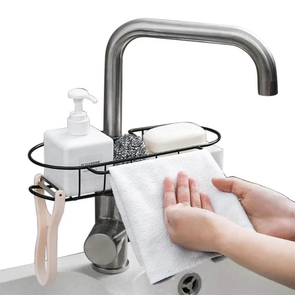 

Kitchen Organizer Sponge drainer Sink Organizer kitchen rack Faucet Sponge Storage Rack Metal Towel Shelf Bathroom Storage Rack