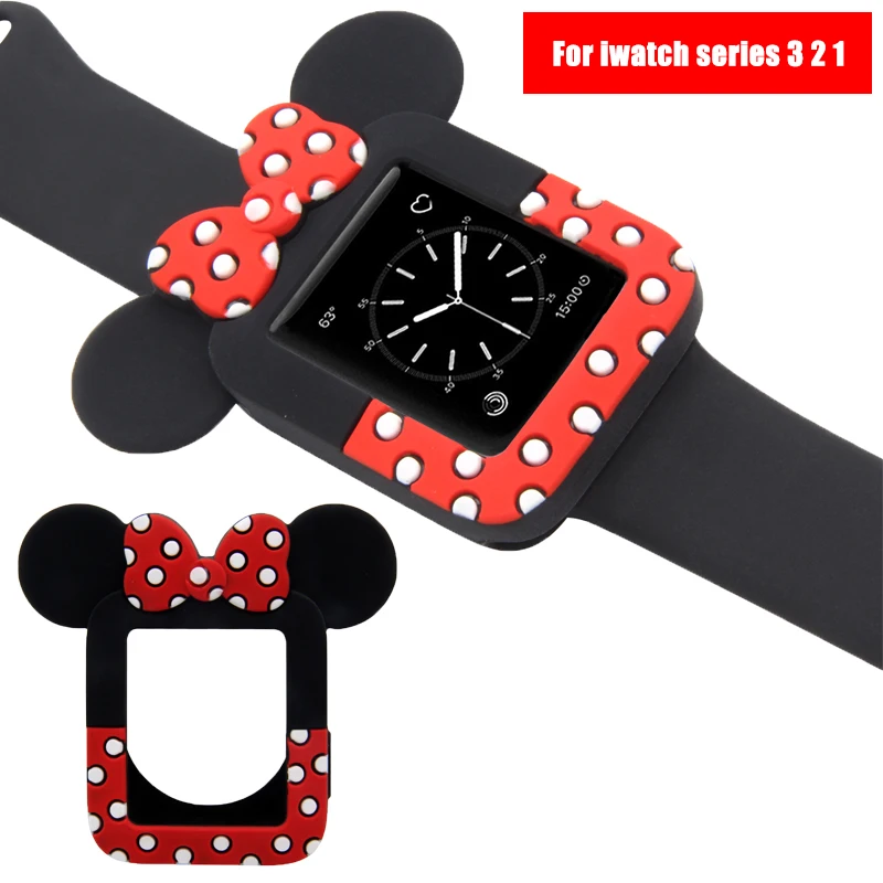

Lovely bowknot Silicone Soft Case Protector For Apple Watch 42/38mm Compatible with iWatch series 3 2 1 men & women watches case
