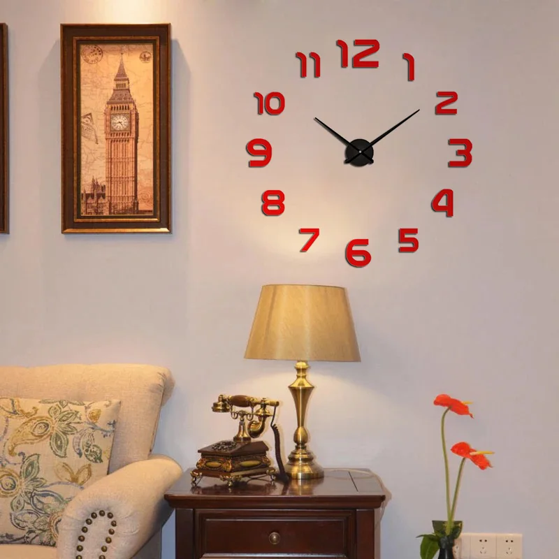 2020 новые часы настенные horloge 3d diy акриловые зеркальные наклейки украшения дома