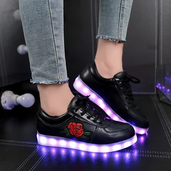 

New Children Lighting Shoes USB Charger Glowing Sneakers Led Luminous Women Boys Girls Lighted Up Casual Shoes Kids Sneakers