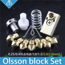 3D printer Upgrade Ultimaker 2 + UM2 Extended+ Olsson block nozzle hotend kit for 1.75/3mm filament Heaterblock 3D printer Upgrade Ultimaker 2 + UM2 Extended+ Olsson block nozzle hotend kit for 1.75/3mm filament Heaterblock