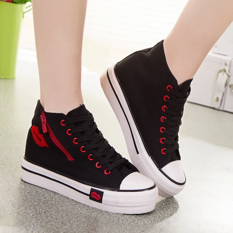 Platform Women Summer Canvas Shoes Lace up Ladies Spring Casual ...