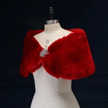 Новинка, свадебная куртка, свадебная накидка, зимняя, красная, бежевая, жемчужная, меховая шаль, болеро, женское, свадебное пальто цвета слоновой кости