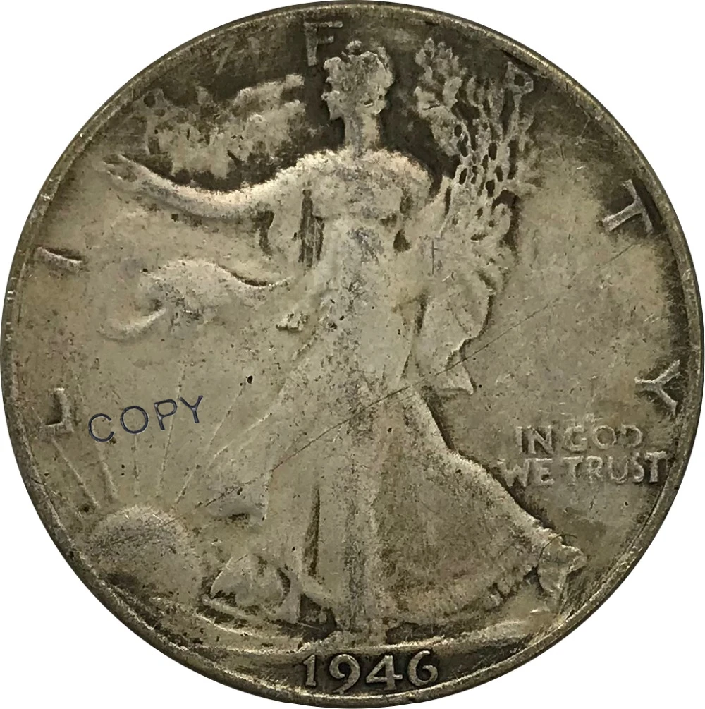 S 1946 США Walking Liberty половина доллара предметы коллекционирования из мельхиора