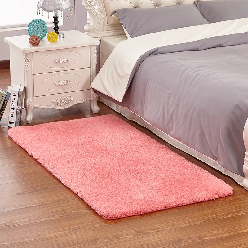 

Modern simple pure color lamb carpet living room coffee table bedroom floating window full bedside tatami crawling anti-fall pad