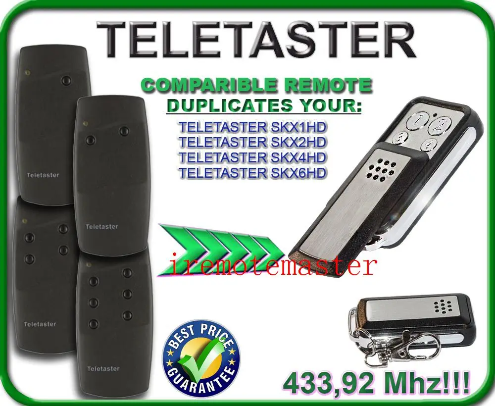 

Teletaster replacement remote SKX1HD, SKX2HD, SKX4HD, SKX6HD 433,92MHZ Duplicator