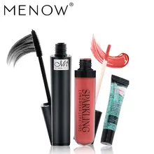Menow бренд Make Up Set увлажняющий жидкий Блеск для губ 3D Magic модные черные Стройный Тушь для ресниц губ Гель для удаления Прямая поставка 5356