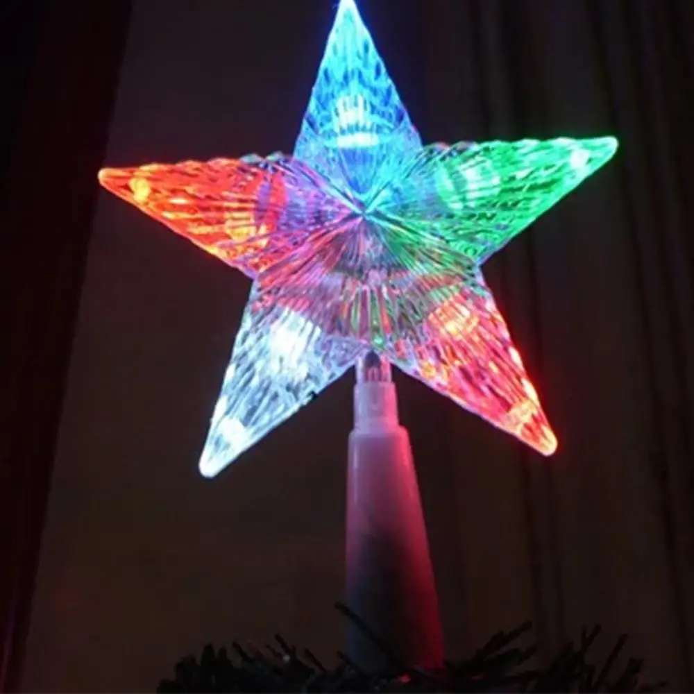 

LED Five-Pointed Stars Lights Christmas New Year Tree Topper Home Backyard Garden Decoration