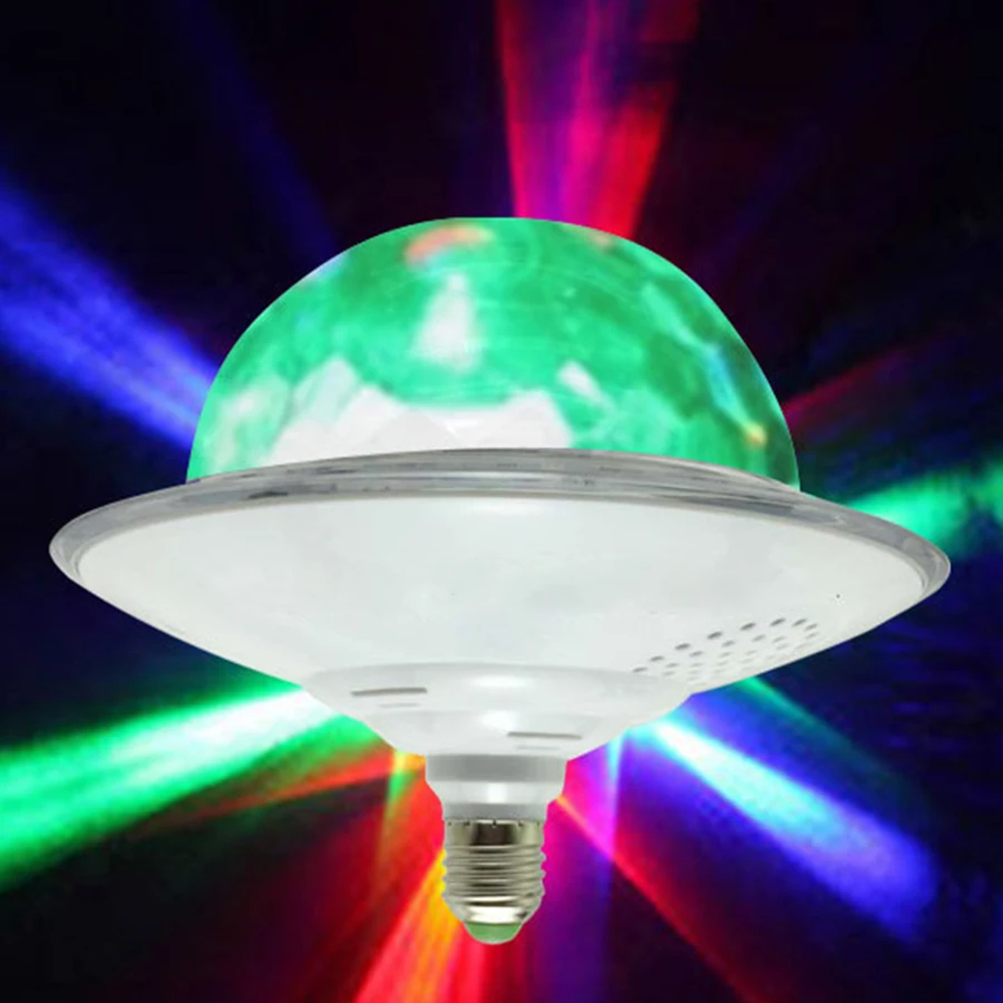 

ThrisdarLED new flying saucer stage light can be connected to bluetooth speaker USB colorful crystal magic ball rotating stage