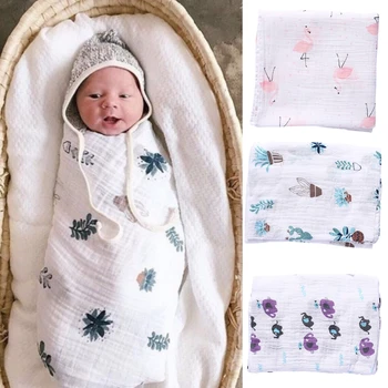 

1Pc Soft Muslin Cotton Baby Wrap Swaddling Blanket Newborn Infant Swaddle Towel Sleepsack Baby Blanket