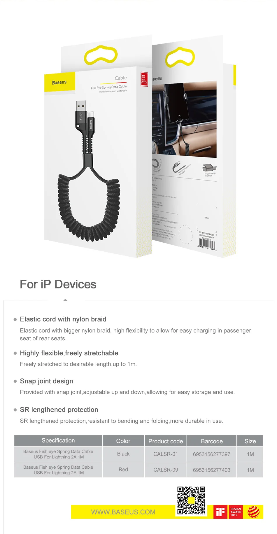 Baseus пружинный USB кабель для iPhone XR Xs Max автомобильный кабель нейлоновый Плетеный Выдвижной зарядный кабель для iPhone X 8 7 6 6s Plus шнур