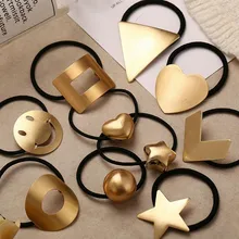 Timlee H009 Оригинальные милые геометрические круглые резинки для волос с сердечками эластичные металлические веревки для волос ювелирные изделия