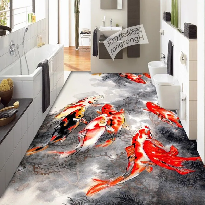 необычный ламинат. оригинальная покраска пола. необычные полы в квартире. декор пола из двп. раскрашенный пол.