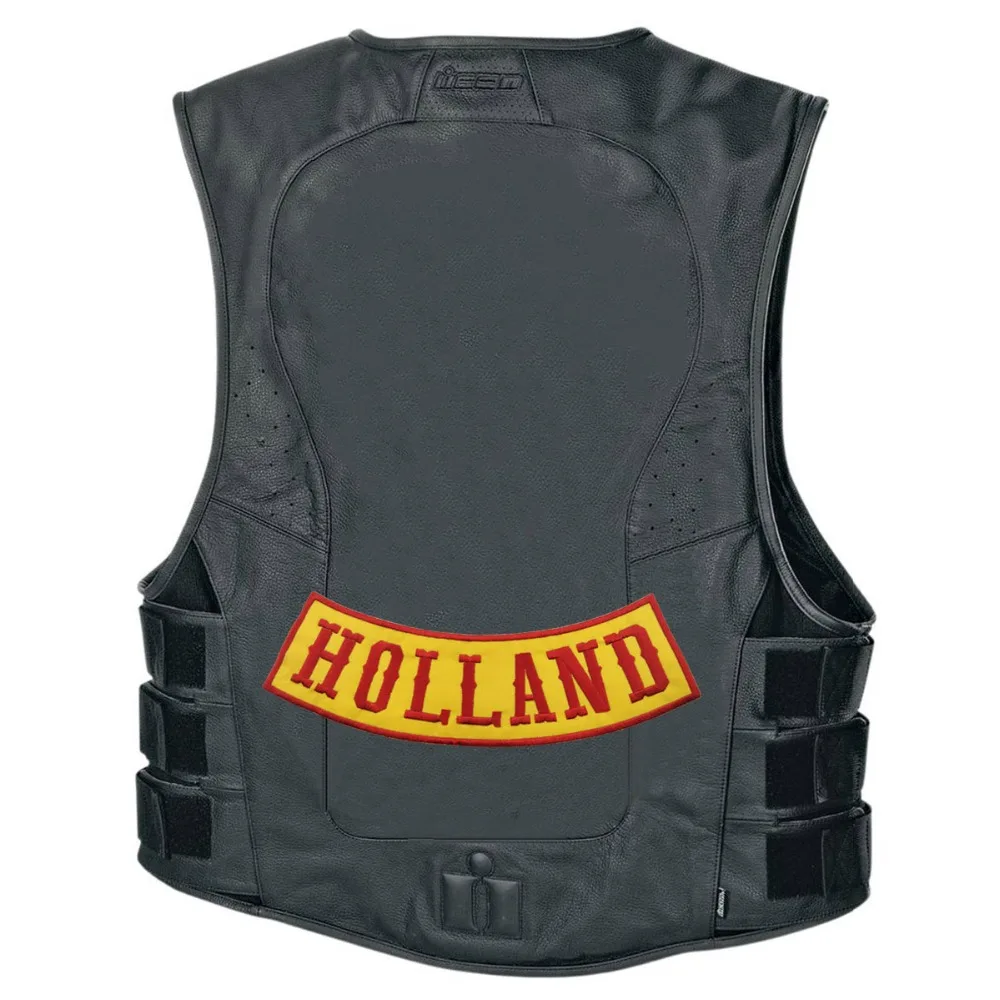 Bandidos Outlaw Holland Rocker Patches Iron On Back of Jacket Patch Yellow twill fabric Free Shipping DIY Eco-Friendly Custom (5)