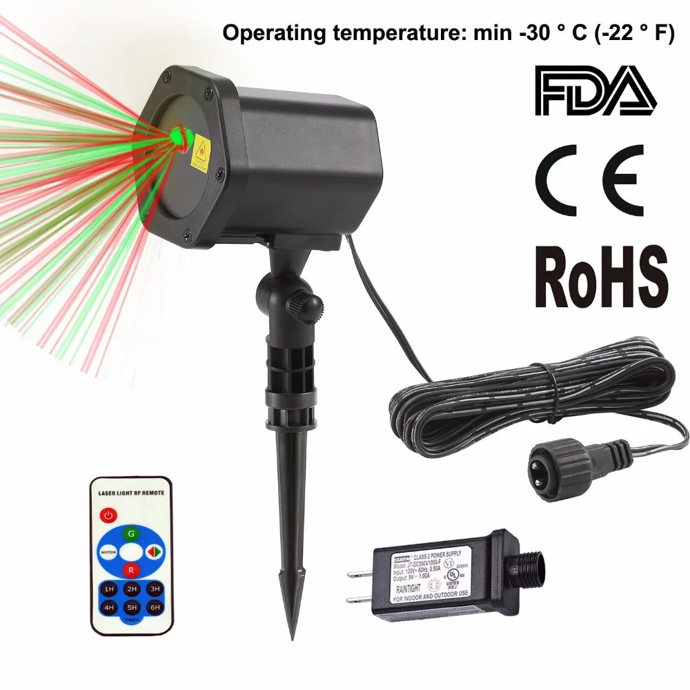 

LED Projector Laser Lights 6W Red & Green Christmas Laser Lamp LEDs Show with RF Remote for Birthday Halloween Party KTV Wedding