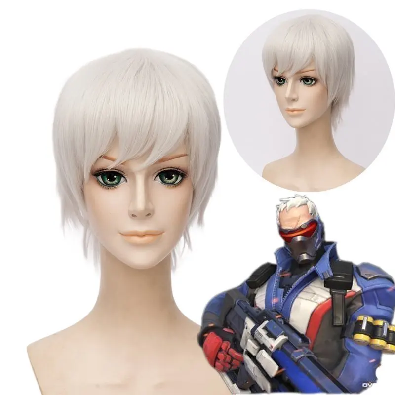 

Cosplay Wig SOLDIER 76 Silvery White Cosplay Wigs