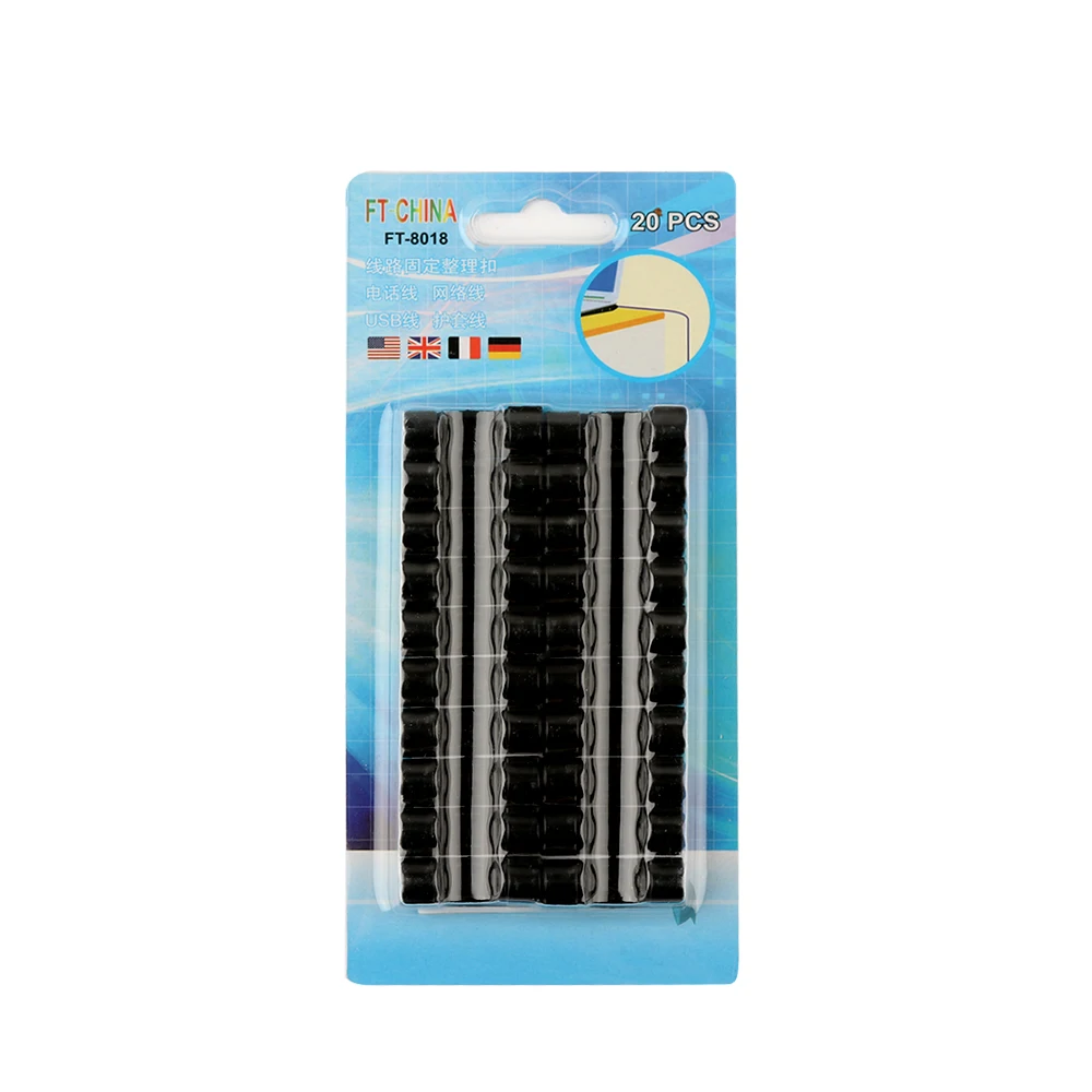 

20pcs/pack Self-adhesive Wire Organizer Line Cable Clip Buckle Plastic Clips Ties Fixer Fastener Holder High Quality and Durable