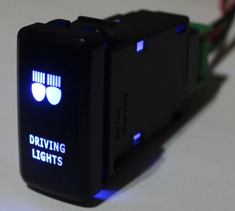 Blue LED Car Push Button Switch Driving Lights For Toyota Prado