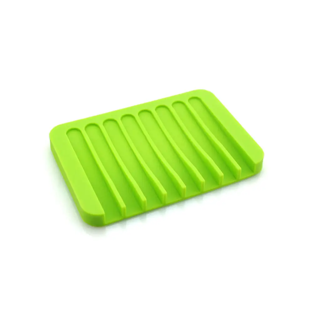 Reusable Eco-friendly Silicone Bathroom Soap Dish Plate Holder Tray Storage Case can CSV