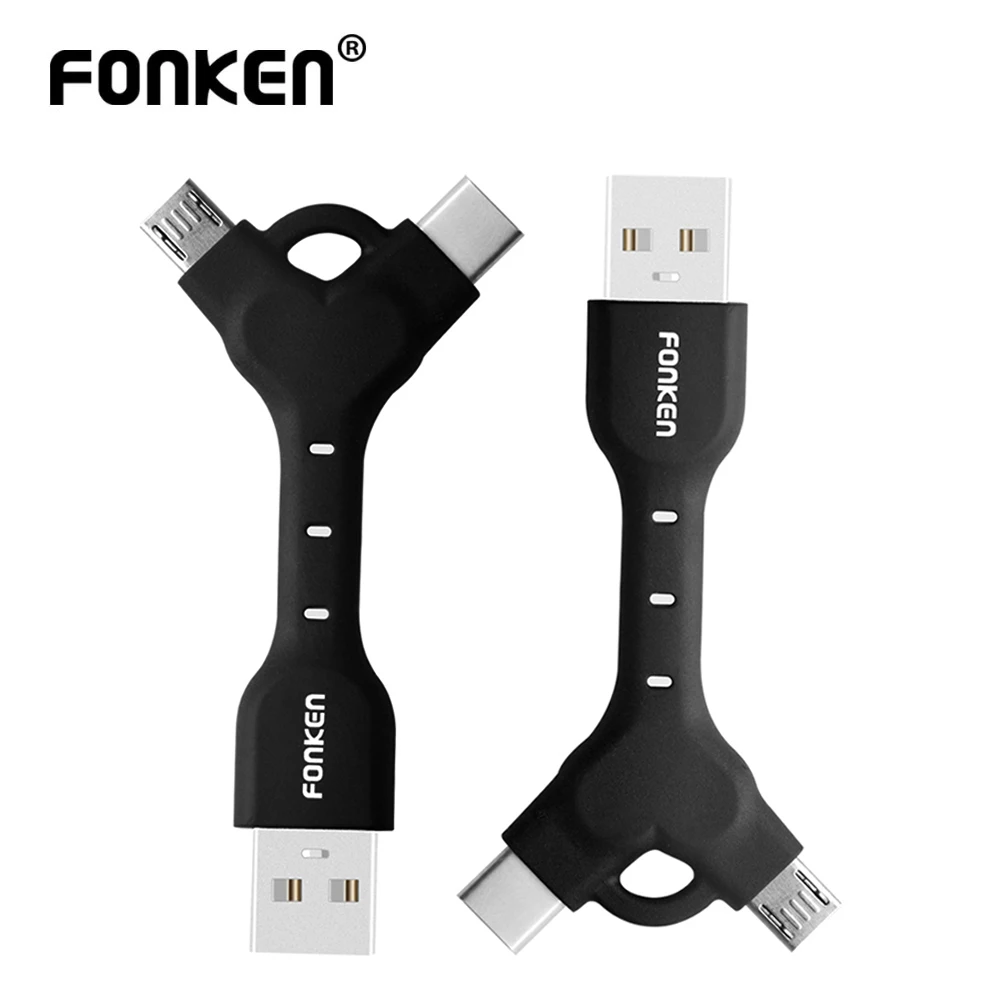 FONKEN 2 في 1 USB كابل 2.4A نوع C مايكرو USB كابل سريع شحن الكابلات المحمولة البيانات الحبل البسيطة USB C الهاتف المحمول كابل FONKEN 2 في 1 USB كابل 2.4A نوع C مايكرو USB كابل سريع شحن الكابلات المحمولة البيانات الحبل البسيطة USB C الهاتف المحمول كابل