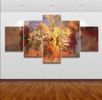

Artwork Anime Poster 5 Panel Naruto Characters Modern Living Room Wall Art Decorative Framework Canvas Painting Modular Picture