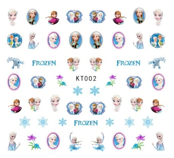 Новые 5 листов 15 Тип Дети Замороженные Принцесса наклейки для ногтей дизайн Gummed стикеры 3D на ногти Nail Art Наклейки Makep художественные украшения