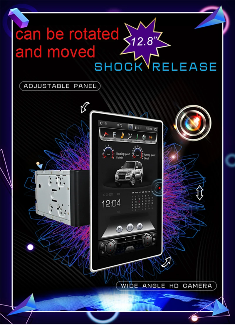 Clearance 12.8"2DIN universal car dvd player 1920*1080 IPS touch screen android 8.1 car radio gps PX6 6core DDR3 car radio gps navigation 1