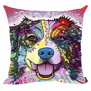 

Akita Border Collie Bulldog Cushion Cover Dog decorative Pillow for car covers pet Linen pillow Case Custom decor Pillowcase