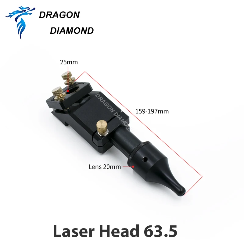 Лазерная головка DRAGON DIAMOND Co2 зеркальное крепление диаметром 20 мм зеркала 63 5/мм 25