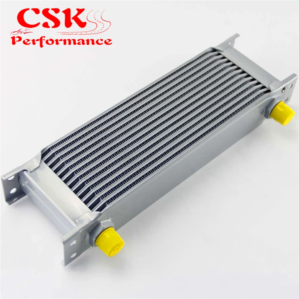 

13 Row 248mm AN8 Universal Aluminum Engine Oil Cooler 3/4" UNF-16 Black/Silver