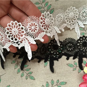 

White Lace Trim Vintage Flower Lace trim Crochet Lace Black Venice Lace Trim 10yards/lot