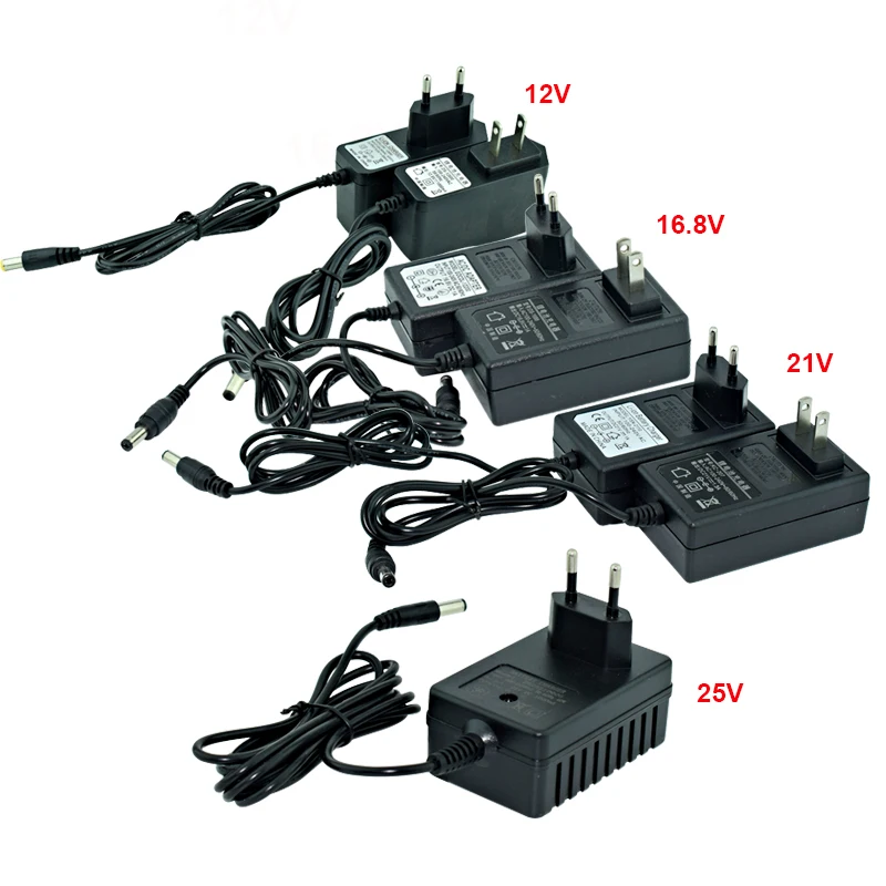 12 В 16,8 В 21 В 25 В литиевых Батарея электродрель шуруповерт Батарея Зарядное устройство ЕС/США Plug отвертка Зарядное устройство