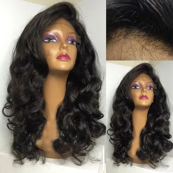 

SimBeauty 360 Lace Frontal Wig 100% Virgin Peruvain Human Hair Glueless Full Lace Wig With Baby Hair Loose Wave Wavy Lace Front