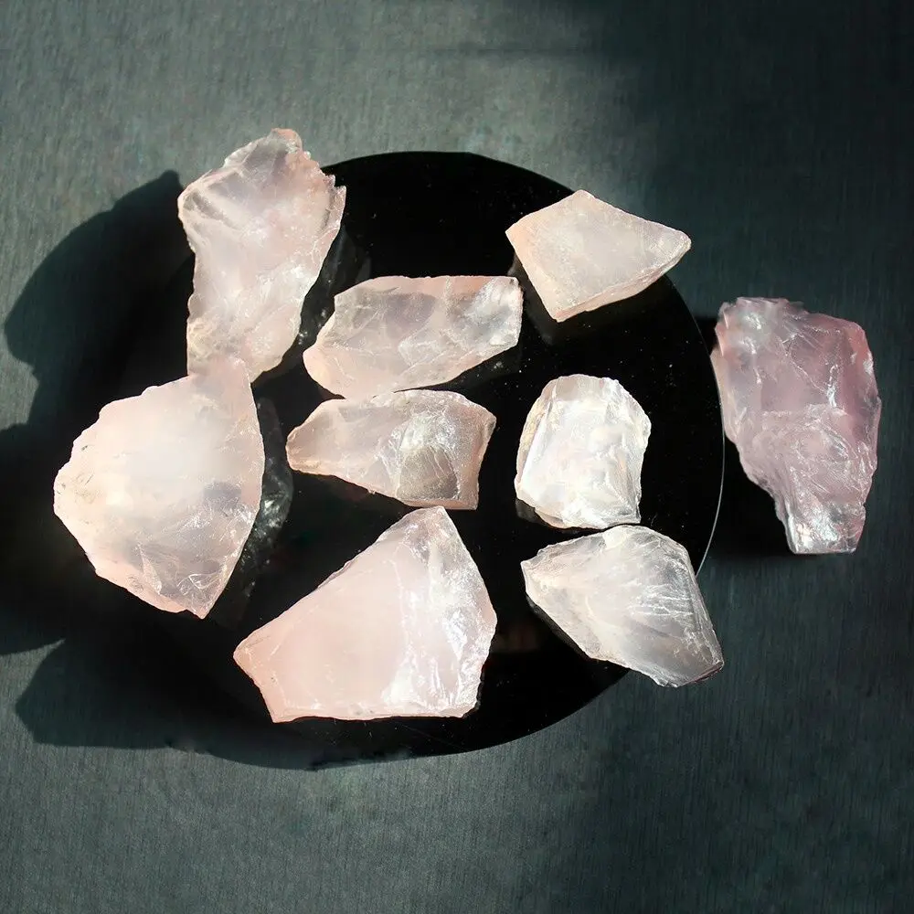 

Natural Rose Quartz Stone Raw Pink Crystal Rough Stone Specimen Mineral Crystals Healing Decor Home Office Tank New Year